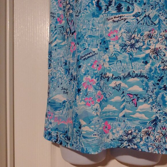 Lilly Pulitzer Etta V-Neck Love North Carolina Coastal Resort Logo Beach - Picture 5 of 12